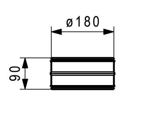 NPU-180 horganyzott acél csőtoldó idom gumitömítéssel, két DN 180 cső összekötéséhez.