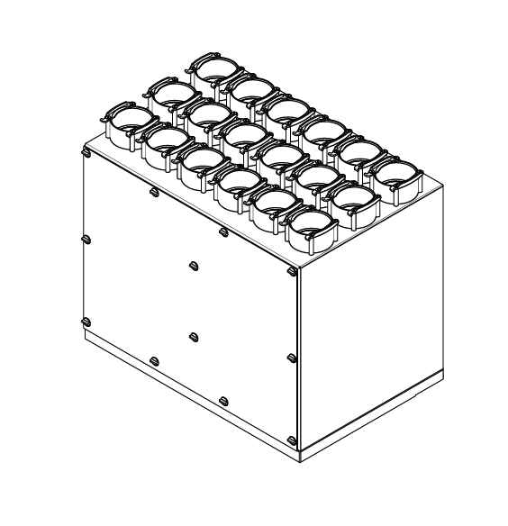 VTB-160 piros elosztódoboz 18 db DN 75 kimenettel, zajszigetelt, HomeVent ER gépekhez.