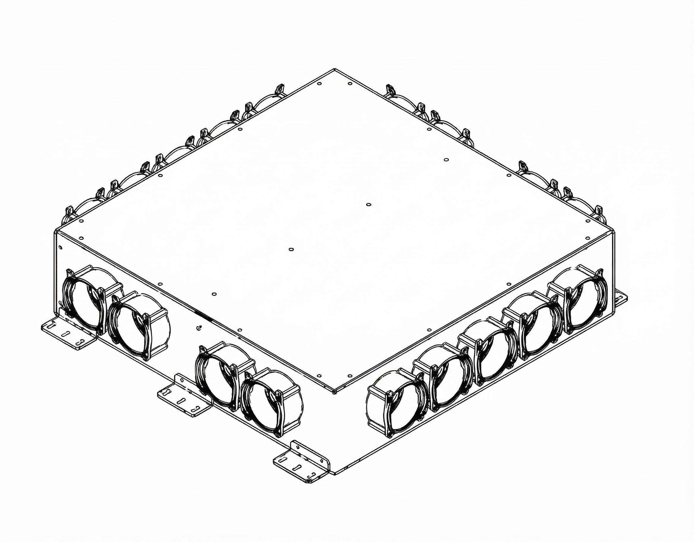 VTB-160 9x75 betonozható elosztódoboz 2xDN 160 csonkkal és 9 db DN 75 kimenettel.