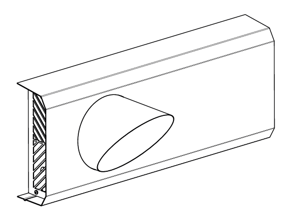 Balos fali átvezető elem horganyzott acélból, 160 mm-es távozólevegő rendszerhez.