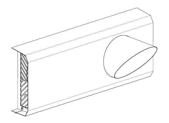 Jobbos fali átvezető elem horganyzott acélból, 160 mm-es távozólevegő rendszerhez.