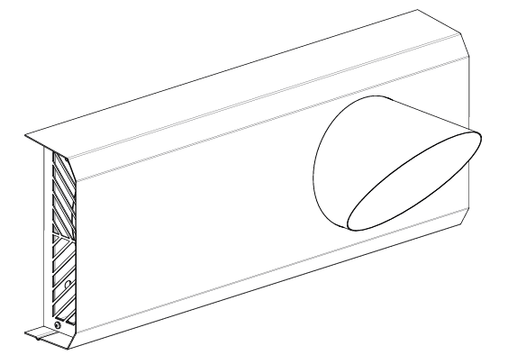 Jobbos fali átvezető elem fehér RAL 9016 színben, 160 mm-es távozólevegő rendszerhez.