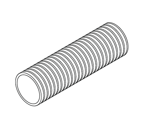 DN 75 flexibilis légtechnikai cső, 50 méteres tekercs, antisztatikus PE anyagból.