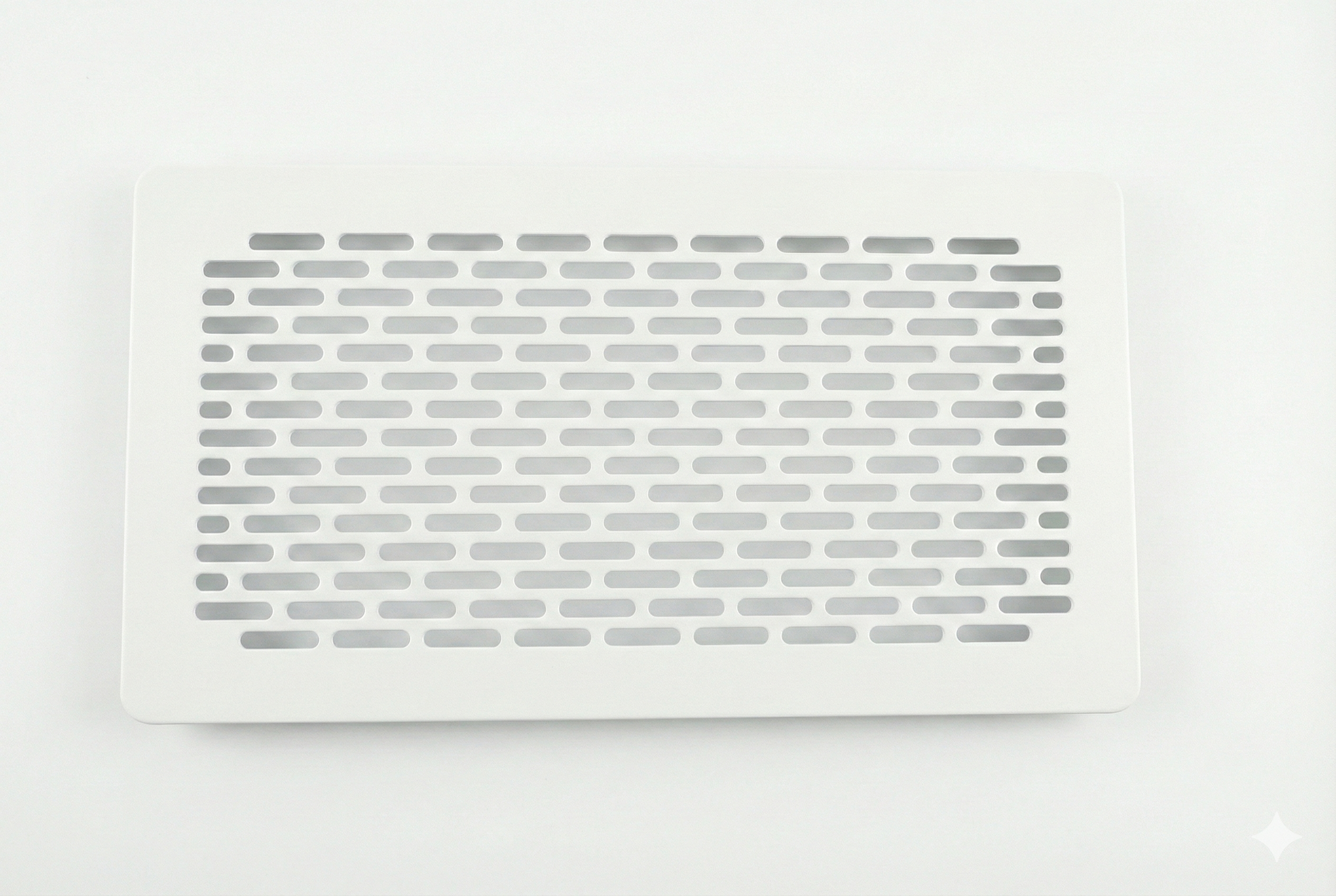 Alvier fehér acél formatervezett szellőzőrács RAL 9016 színben, AG-60, AG-90 és Quick 75/90 dobozokhoz.