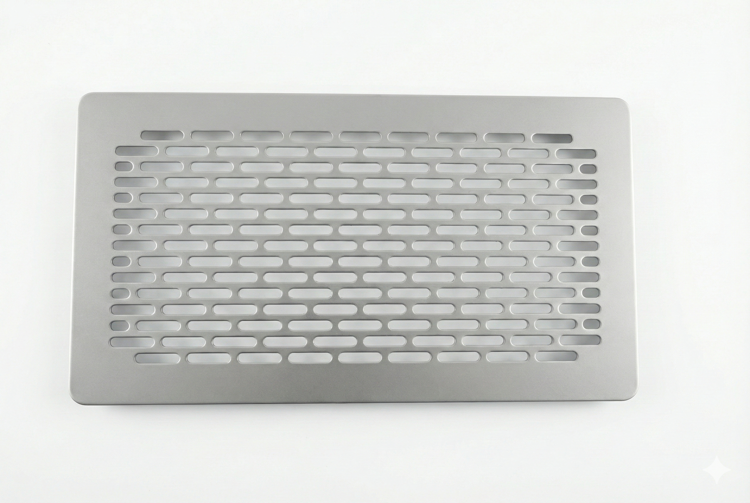 Alvier nemesacél formatervezett szellőzőrács AG-60, AG-90 és Quick 75/90 bekötődobozokhoz.