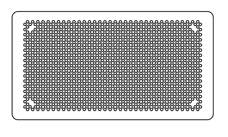 Pilatus szálcsiszolt eloxált alumínium formatervezett szellőzőrács karimás élekkel, AG-60, AG-90 és Quick 75/90 dobozokhoz.