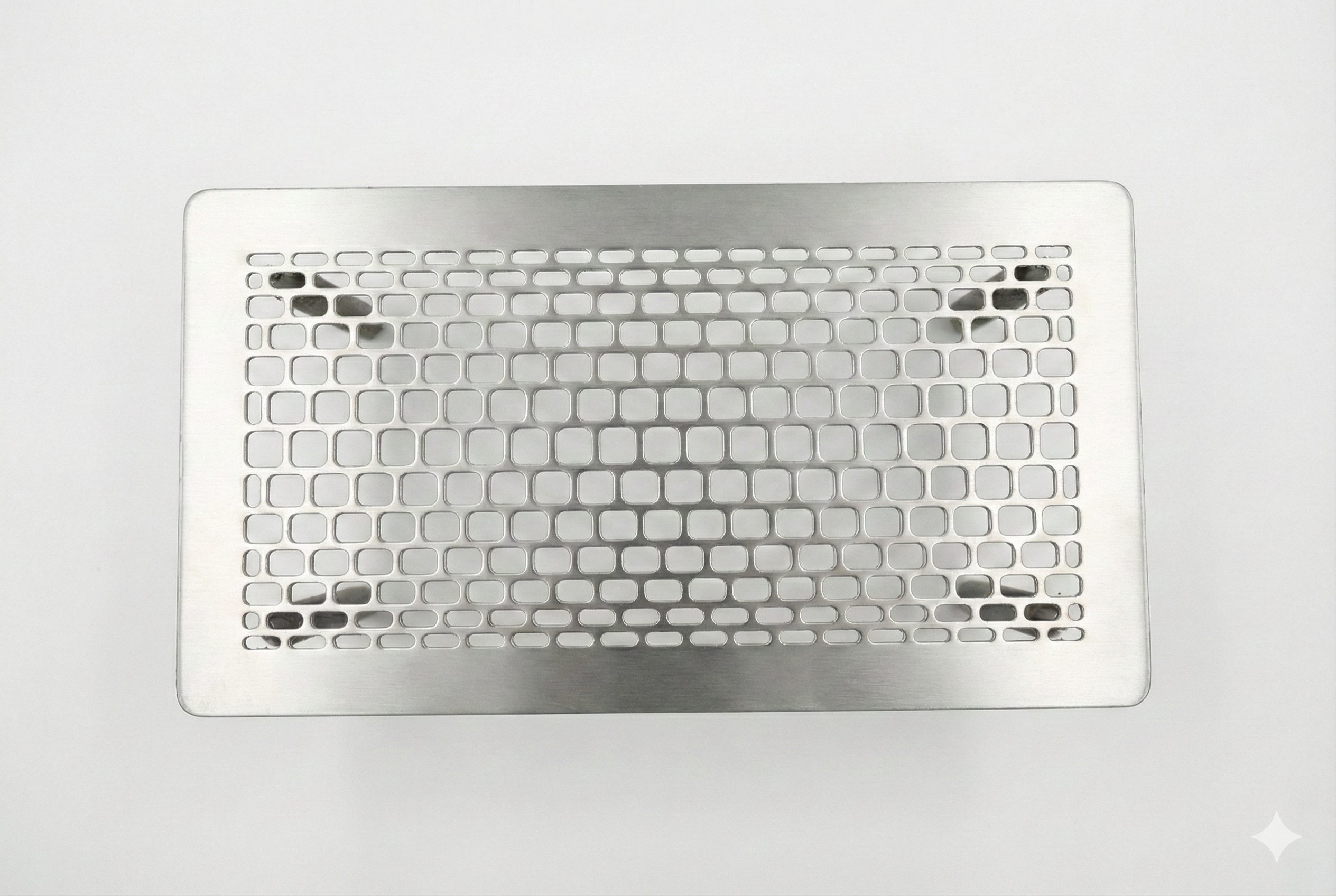 Säntis nemesacél formatervezett rács AG-60, AG-90 és Quick 75/90 bekötődobozokhoz.