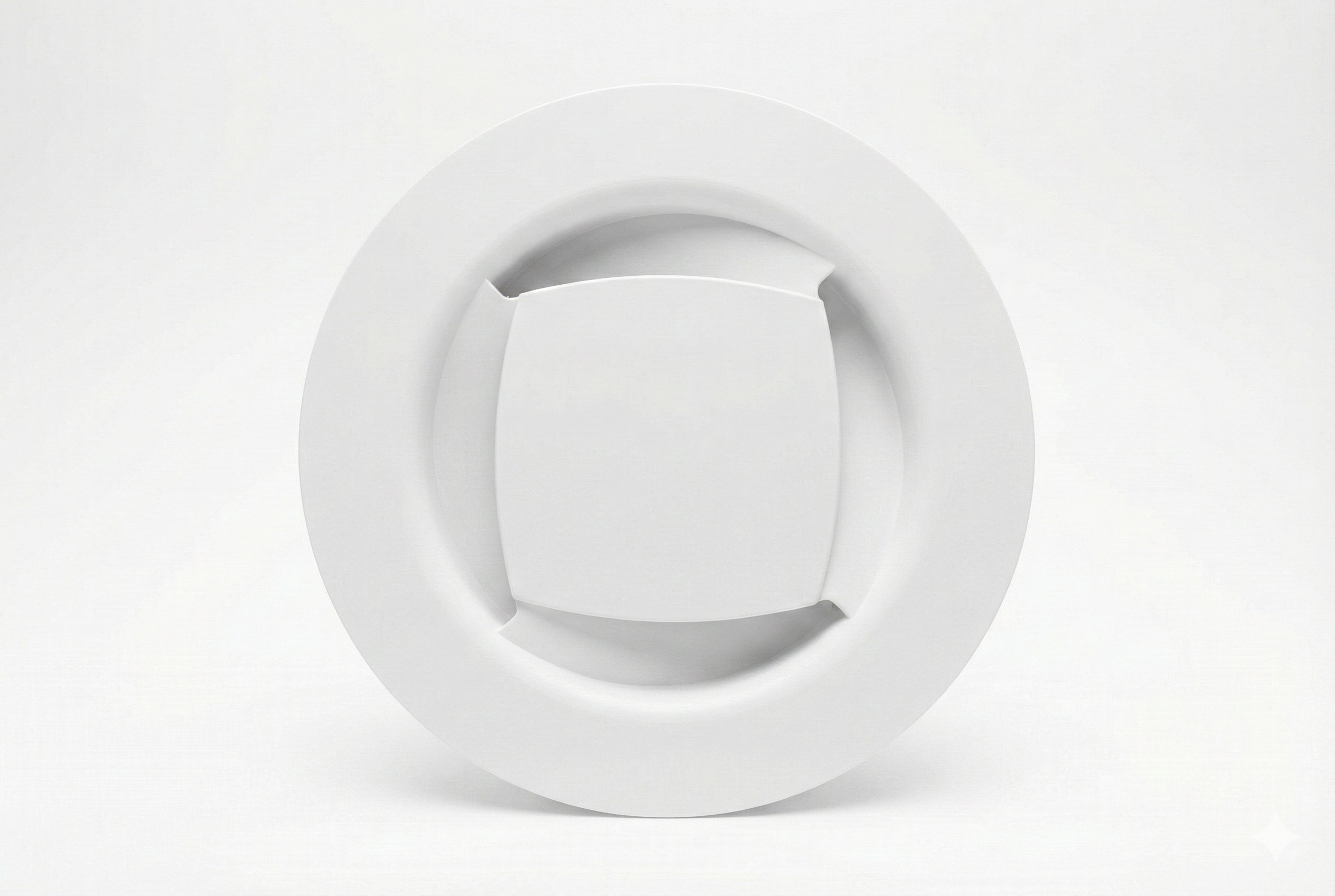 Műanyag szellőzőrács RAL 9016 fehér színben, festhető kivitel Quick 75 és 90 rendszerekhez.