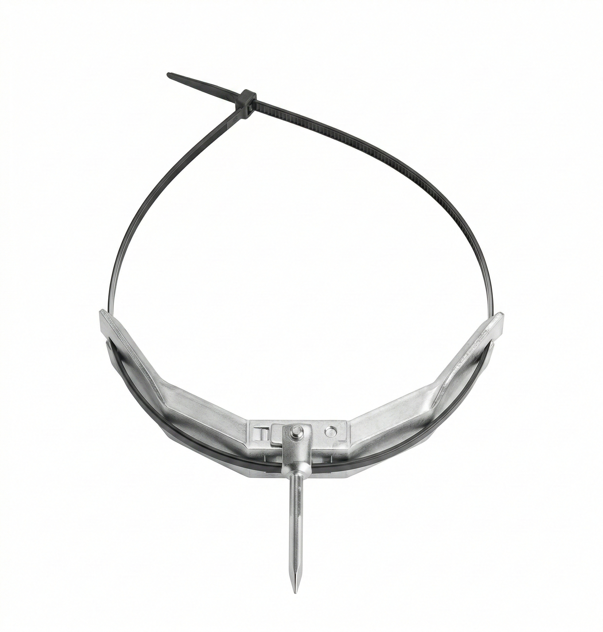 ROS-X horganyzott acél félkör alakú csőbilincs IsiPipe rendszerekhez, 60 cm-es M8 menetes szárral.