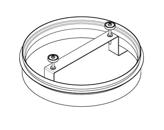 Mágneses revíziófedél UPV szelepfogadóhoz, horganyzott acéllemez, Ø 200 mm.