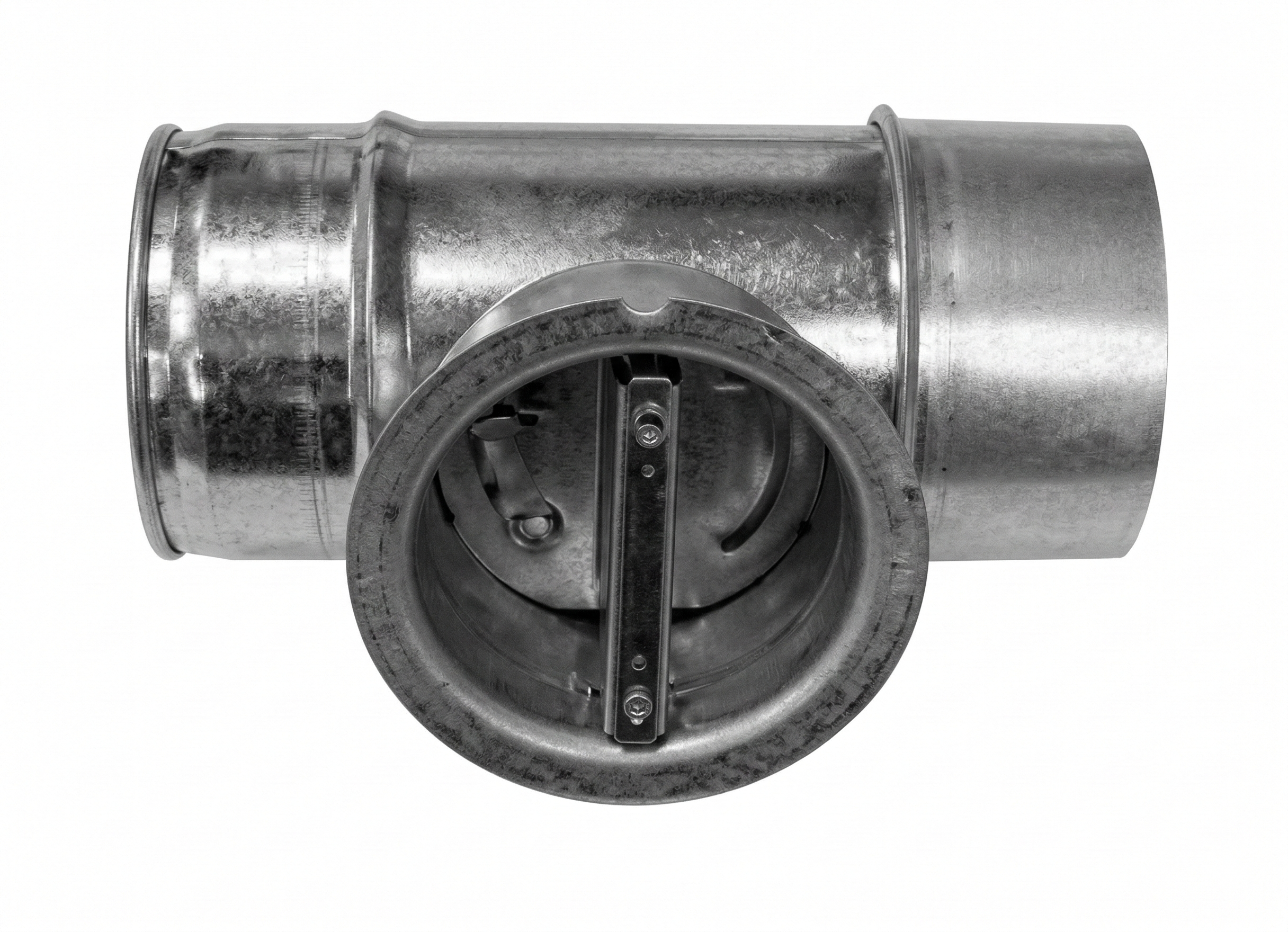 RK-80 szabályozó csappantyú DN 75-ös flexibilis csőhöz, horganyzott acéllemezből, Ø 80 mm.