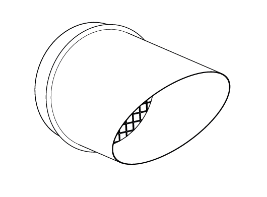 FST-160 horganyzott acél távozólevegő-csonk madárhálóval, 160 mm átmérővel.