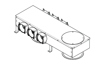Hoval UPVK 160-75x6 emeleti elosztó doboz, 6 db DN 75 csonkkal, 2 zárófedéllel.