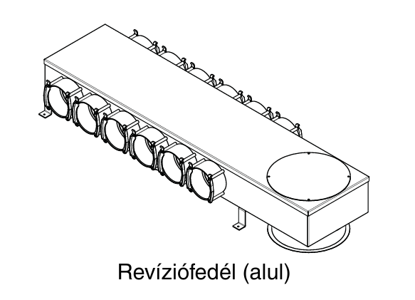 Hoval UPVK 200-90x12 hangszigetelt osztódoboz, 12 db DN 90 csonkkal, alucink lemez.