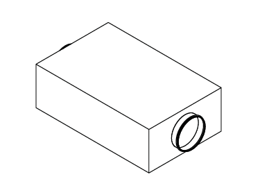 Hoval FSR-180 szögletes zajcsillapító, DN 180 csatlakozás, 750 mm hossz.
