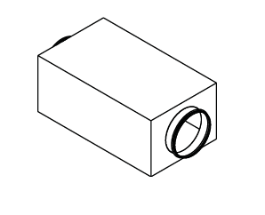 Hoval SD-160 szögletes zajcsillapító, DN 160 csatlakozás, 0,5 m hossz.