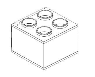 Hoval EPP csatlakozóegység szellőztető géphez, jobbos elrendezés, 400x560x560 mm.