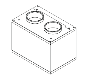 Hoval SDB-160-400 kültéri zajcsillapító doboz, piros alulemez, 4 x DN 160/180 csonk.