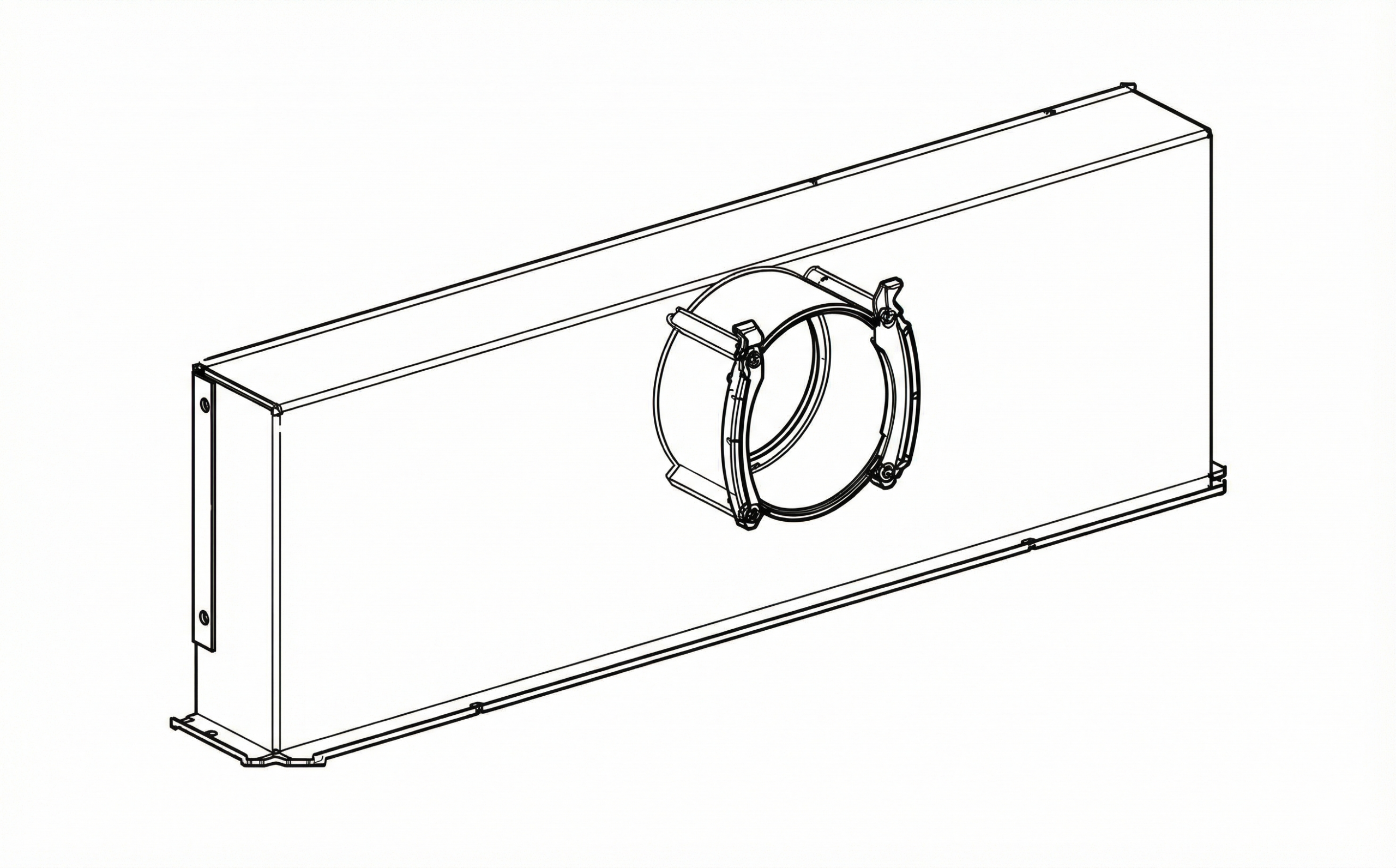 Horganyzott acél csatlakozó doboz SD-90 résbefúvókhoz, betonba építhető, 1x90mm csonkkal.
