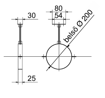 ROS-200 horganyzott acél csőbilincs szett gumibetéttel, menetes szárral és talppal DN 200 csövekhez.